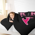 thumbnail image 3 of spefrowx Pink Leopard Print Bow Monogram Twin Bedding for Teens, Black Letter K Print Bedding Comforter Set, Black Reversible, 7 Pieces, 3 of 6