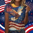 thumbnail image 2 of NSLGXD Women's Crew Neck American Flag Graphic Tees Casual 4th of July Patriotic T-Shirt America 250 Shirt S-2XL, 2 of 6