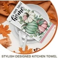 thumbnail image 6 of Fall Hello Pumpkin Kitchen Dish Towels Set of 2, Green Pink Autumn Plaid Check Hand Towels Drying Baking Cooking Cloth, Thanksgiving Farmhouse Home Sweet Home Kitchen Decor 18 x 26 Inch, 6 of 6