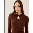 thumbnail image 3 of Ribbed Knit Midi Dress with  Choker Collar, 3 of 5