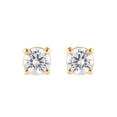 thumbnail image 4 of Unique Moments 1/2 Ct Round Lab Grown Diamond Stud Earrings in 10K Yellow Gold for Women (J-SI-I1), 4 of 8
