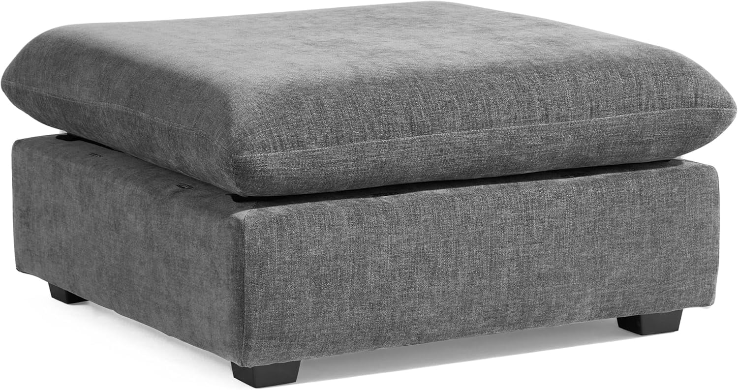CHIC HOUSE Corduroy Modular Ottoman,Chenille Fabric Single Module for Oversized Sectional Couch,Custom Sofa Layout for Living Room
