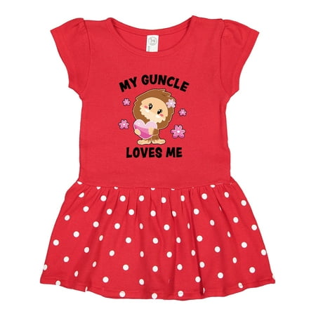 

Inktastic My Guncle Loves Me with Bigfoot Gift Toddler Girl Dress