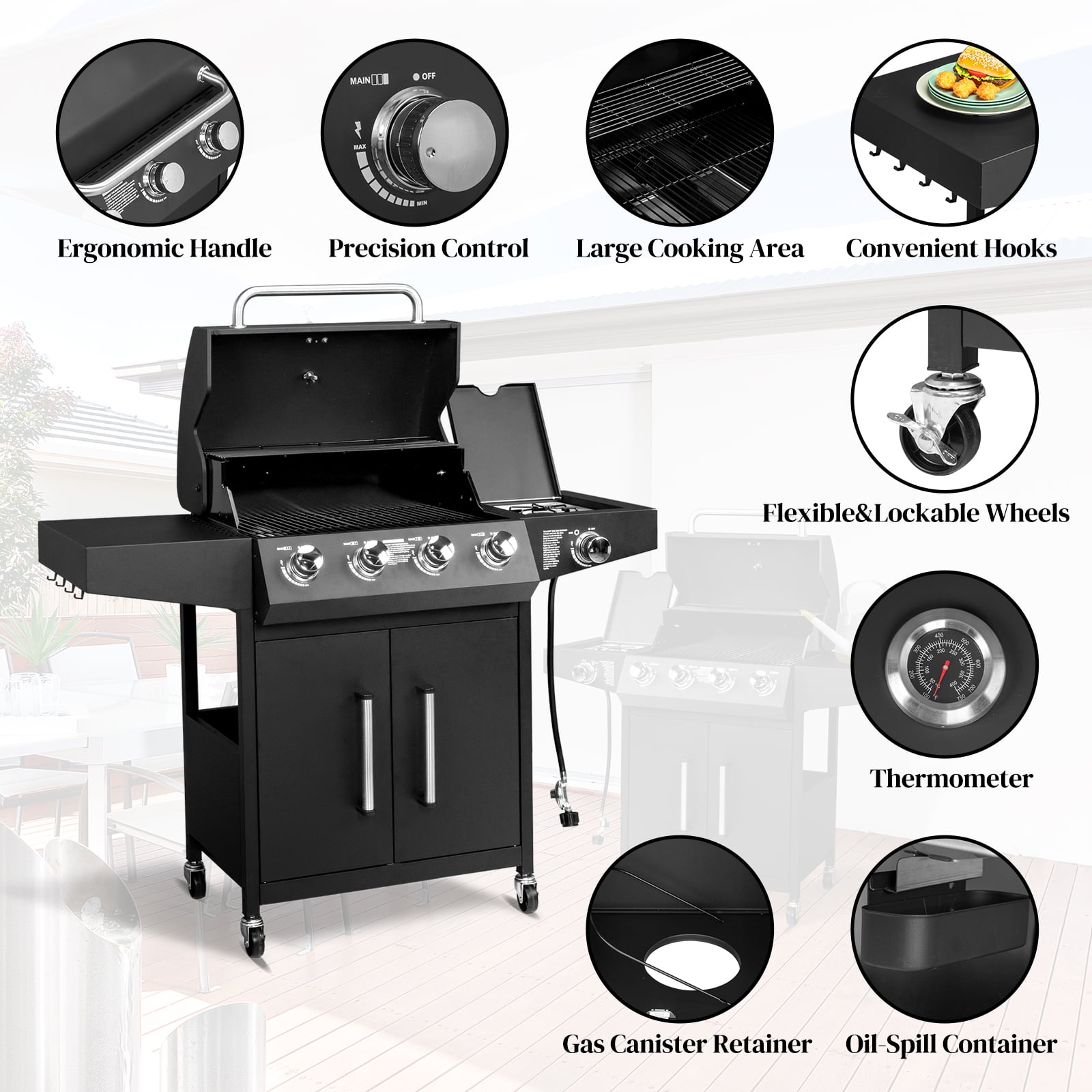 iTopRoad Grill Propane Gas Grill with Stove 58000 BTU for Outdoor