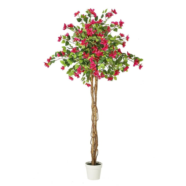 BeesClover Artificial Tree, Faux Floor Plant with Pot, 4ft/5ft/6ft Tall Fake Tropical Tree for Indoor Outdoor Decor
