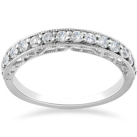 3/8ct Diamond Vintage Stackable Wedding Ring 14K White Gold | Walmart