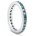 thumbnail image 2 of Pompeii 1 1/2ct Channel Set Diamond Eternity Ring 14K White Gold (Blue,I1), 2 of 4