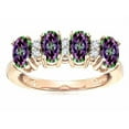 thumbnail image 2 of Star K� Rainbow Mystic Topaz Oval 5x3 4 Four Stone Band Ring, 2 of 9