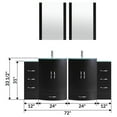 thumbnail image 3 of 72 Black Vanity Set - Two 24 Sink Bases, Two 12 Drawer Bases (LV5-C16-72-B), 3 of 4