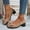 Khaki, variant on WAVSUF Low Chunky Heels for Women, Closed Toe Retro Bow Slip-On Urban Commute Minimalist Shoes Khaki 5.5