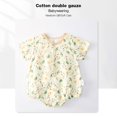thumbnail image 5 of Baby Rompers Boy Floral Short Sleeve Romper Onesie Bodysuit Jumpsuit Outfits Onesies Green 3 Months-6 Months, 5 of 6
