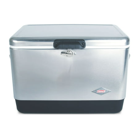 Coleman Steel-Belted Portable Cooler, 54 Quart, Stainless