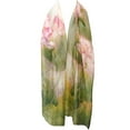 thumbnail image 2 of Wrapables® Lightweight Sheer Silky Feeling Chiffon Scarf, Green Lotus Flower, 2 of 5