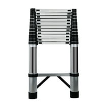 LA TALUS Telescoping Extension Ladder, Stainless Steel Folding Telescopic Ladder with Locking Mechanism, Multi-Purpose Collapsible Ladder for Home or RV Outdoor Work, Heavy Duty 330 lbs Loa