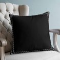 thumbnail image 4 of Pillow Covers 26x26 Set of 2, Black Textured Throw Pillow Covers Decorative Couch Cushion Cover, Farmhouse Country Woven Striped Microfiber Soft Square Pillowcases for Bedroom Living Room Sofa, 4 of 9