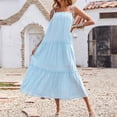 thumbnail image 2 of Vestido largo sin mangas liso sin mangas con tirantes finos bohemios para mujer Fridja hjkh2361, 2 of 9