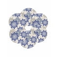 thumbnail image 7 of 13 Inch Round Placemats Set of 6, Geometric Flower Non Slip Heat Insulation PP Table Mats, Vintage Country Floral Blue Grey on Linen Washable Place Mats for Kitchen Dining Party Table Decor, 7 of 7