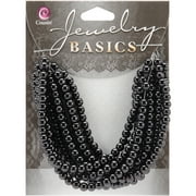 Jewelry Basics Glass Beads 4mm 300/Pkg-Black Opaque Round