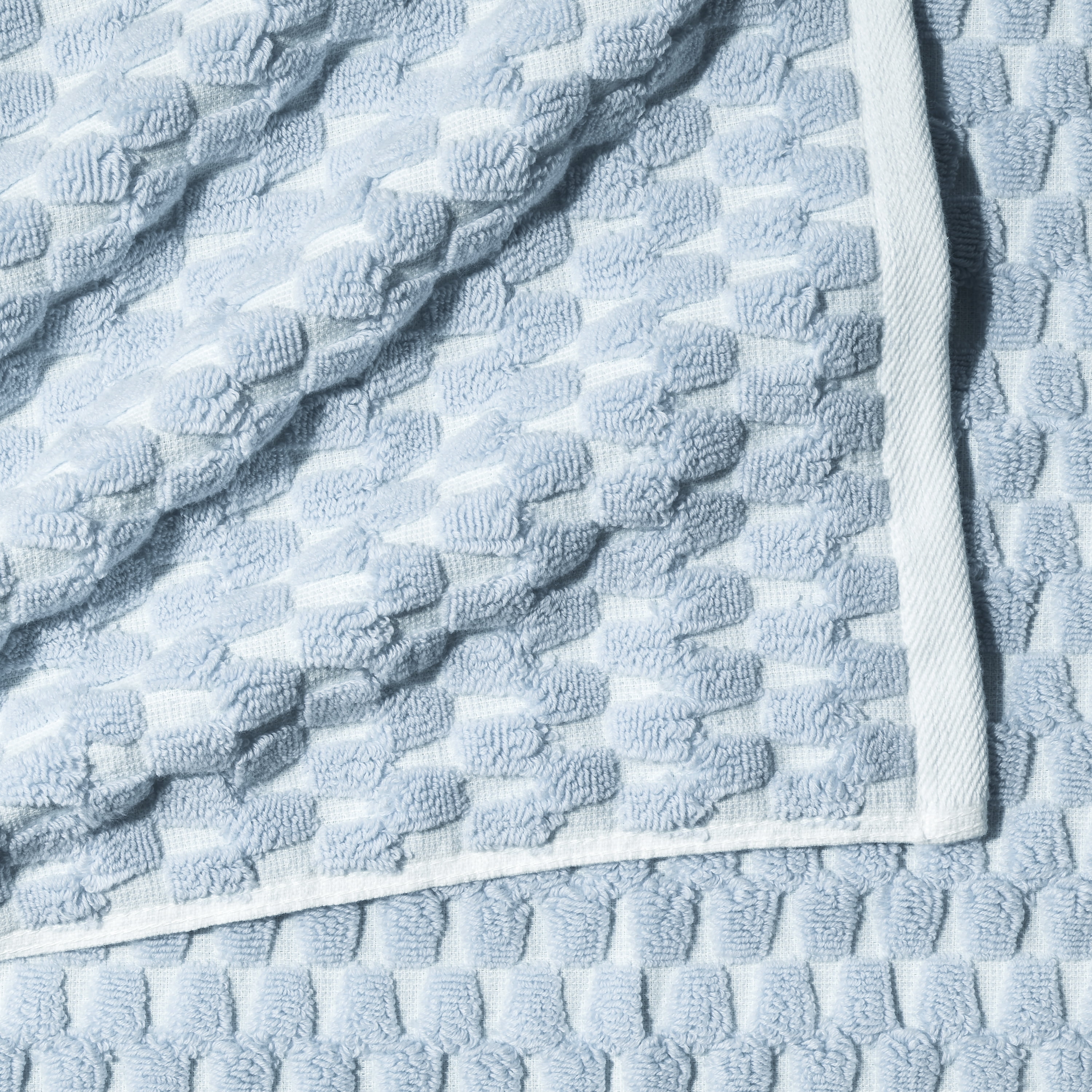 Beautiful by Drew Barrymore 6-Piece Staggered Tile Bath Towel Set, Soft 100% Cotton, Hydrangea