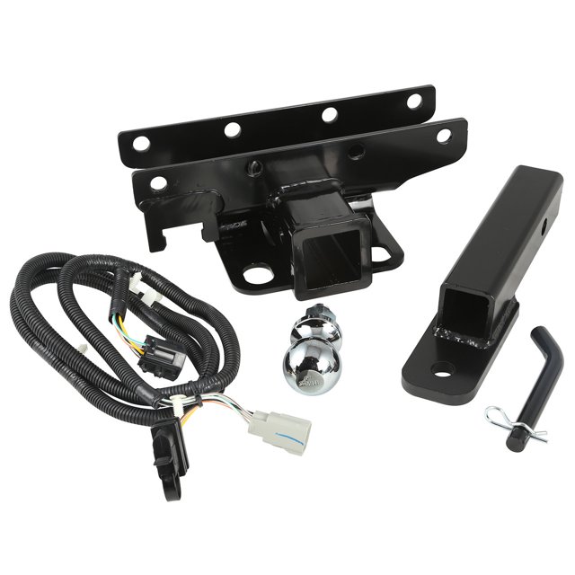 Fits 2007-2018 Jeep Wrangler JK Rugged Ridge Trailer Hitch Rear 11580.54 Class II; With Drawbar/Hitch Pin/Wiring Harness/2 Inch Chrome Ball