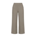 thumbnail image 4 of Krdevn Womens High Waist Linen Blend Cropped Pants Wide Leg Casual Loose Fit Trousers with Pockets,S, 4 of 5