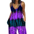 thumbnail image 3 of ORQ Women Summer Tie Dyed Deep V-Neck Strap Loose Jumpsuit, 3 of 4