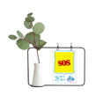 thumbnail image 1 of Concise SOS Symbel Art Déco Mode Vase Suspendu en Verre Transparent Décoration Bouteille, 1 of 2