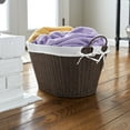 thumbnail image 2 of Household Essentials Paper Rope Woven Oval Laundry Basket, Brown, 2 of 3