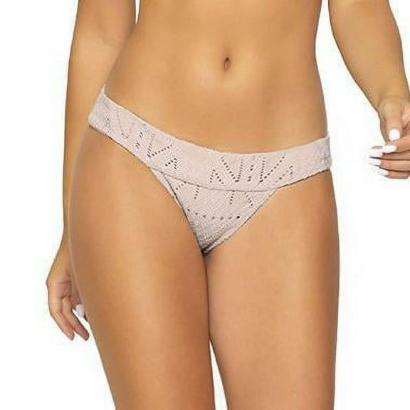 PilyQ BLUSH Thick Banded Bikini Swim Bottom, US Medium