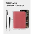 thumbnail image 3 of Fairwin Genuine Leather Passport Wallets, Passport Holder with Airtag Slot for Travel, Airport Essentials, Pink, 1-Piece, 3 of 8