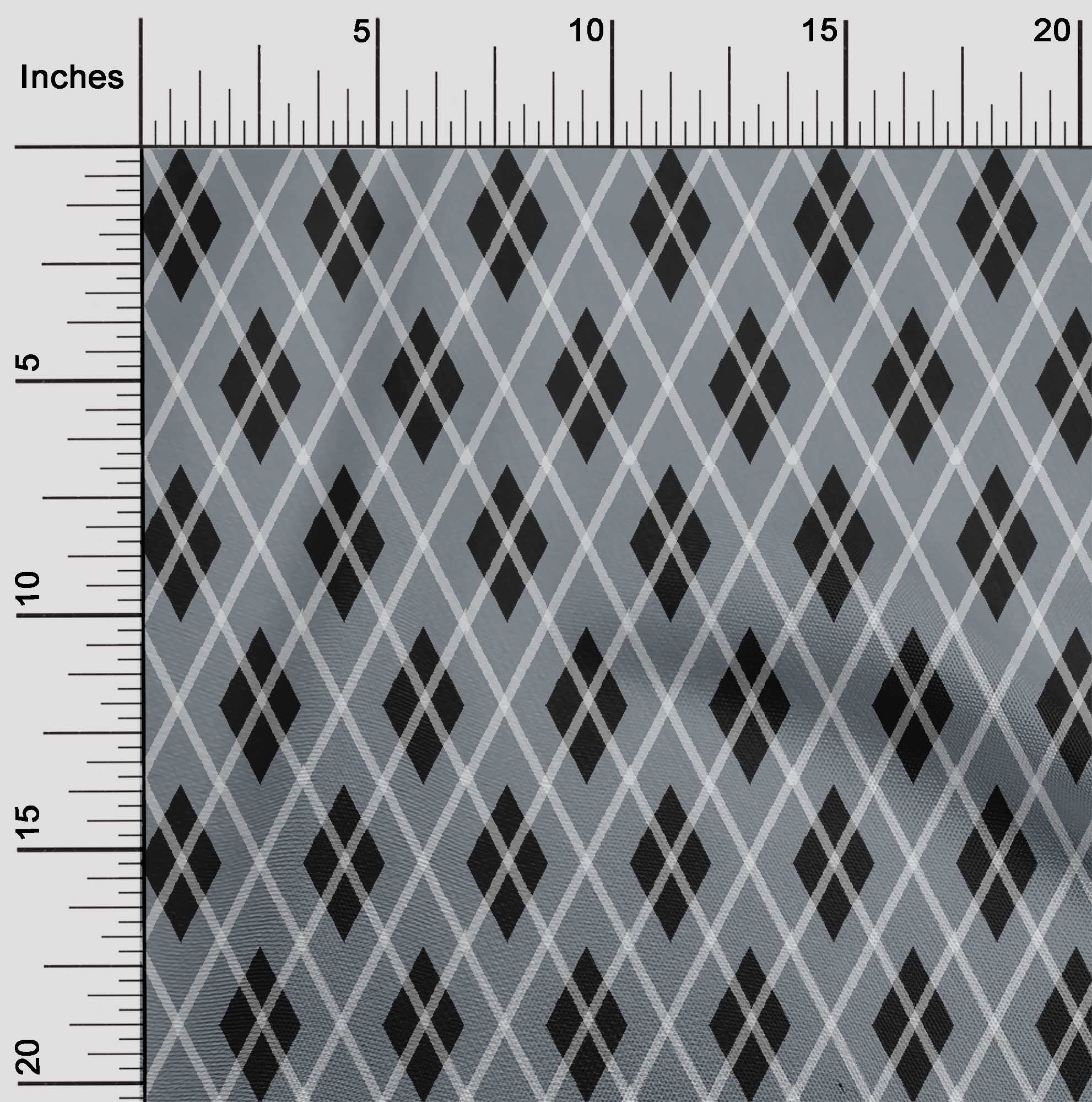 oneOone Polyester Lycra Gray Fabric Argyle Check Diy Clothing Quilting Fabric Print Fabric By Yard 56 Inches Wide
