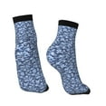 thumbnail image 2 of Women Men Athletic Socks Navy Digital Blue Camouflage Cushioned Quarter Ankle Socks, 2 of 7