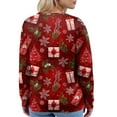 thumbnail image 4 of Wutalume Women's Fashion Long Sleeve Christmas Snowman Snowflake Print Jacket Cardigan, Festive Holiday Wear with Cozy Knit Design for Seasonal Comfort,Red S, 4 of 5