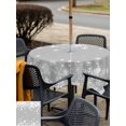 thumbnail image 4 of Outdoor Tablecloth with Umbrella Hole and Zipper, Grey Christmas Snowflakes Square Table Cloth 54x54 Inch Waterproof Tablecloth, Xmas Winter Textured Picnic Table Cover for Patio Camping, 4 of 7