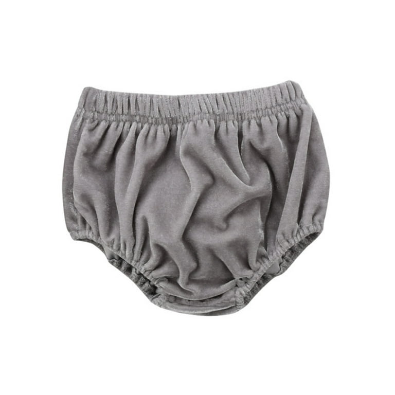 stylesilove Infant Baby Toddler Girl Soft Velvet Bloomer Shorts (100/18-24  Months, Grey) 