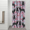 thumbnail image 2 of French Bulldog and Flower Shower Curtain 36"x72" ,Bathroom Decorative Shower Curtains Set with 12 Hooks,Modern Waterproof Washable Shower Curtain, 2 of 6
