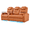 Orange, variant on comfiroom Home Theater Seating Simple Style Seats Top Grain Leather Loveseat Recliner Chair Dual Power Movie Theater Chairs Gaming Sofa with Tray Table (Orange, Row of 3 Loveseat Right)