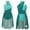 A Green, variant on Aislor Womens Halter Neck Chiffon Leotard Dress Dancewear Lyrical Dance Costume