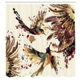 thumbnail image 2 of Ambesonne Hummingbird Shower Curtain, Art Lily Flowers Birds, 69"Wx84"L, Pale Camel, 2 of 4