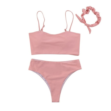 

Womens High Waisted Bikini Swimwear Swimsuit Beachwear Filled Three Set Bra Bikini Print Piece Women s Swimwears Tankinis Set