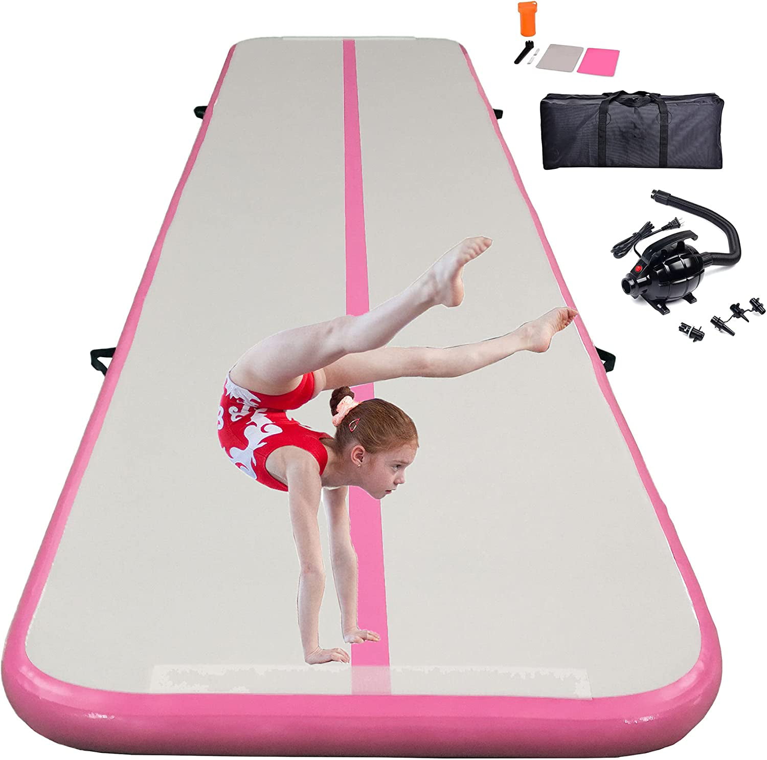 CZGBRO Air Roller Air Spot Gymnastics Air Barrel Air Mat Tumble Track Gymnastic Equipment Inflatable Tumbler Backbend Trainer with Electric Pump for Yoga Cheerleading Home & Water Use 