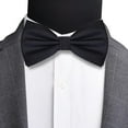 thumbnail image 2 of LAICAIW Mens Solid Color Double Fold Pre-tied Bow Tie and Pocket Square Set, 2 of 7