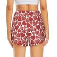 thumbnail image 3 of Picia Hearts Pattern Women's 2 in 1 Athletic Running Shorts High Waisted Workout Casual Gym Sweat Shorts with Comfy Liner Zipper Pockets-Large, 3 of 9