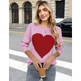 thumbnail image 2 of Valentine's Day Sweaters for Women Crew Neck Pullover Sweater Cute Cable Knit Heart Sweater Shermie, 2 of 11