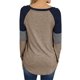 thumbnail image 4 of VISgogo Mujer Casual Patchwork Camiseta, Otoño e Invierno Rayas Manga Larga Cuello Redondo Jersey VISgogo moda, 4 of 6