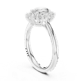 thumbnail image 3 of Zuwelria 1.71 Carat Beautiful Oval Cut | D/VVS1 Moissanite Diamond Floral Engagement Ring - Halo Bridal Ring - Promise Ring | 18K White Gold Over Sterling Silver | D/VVS1 Size 5, 3 of 8