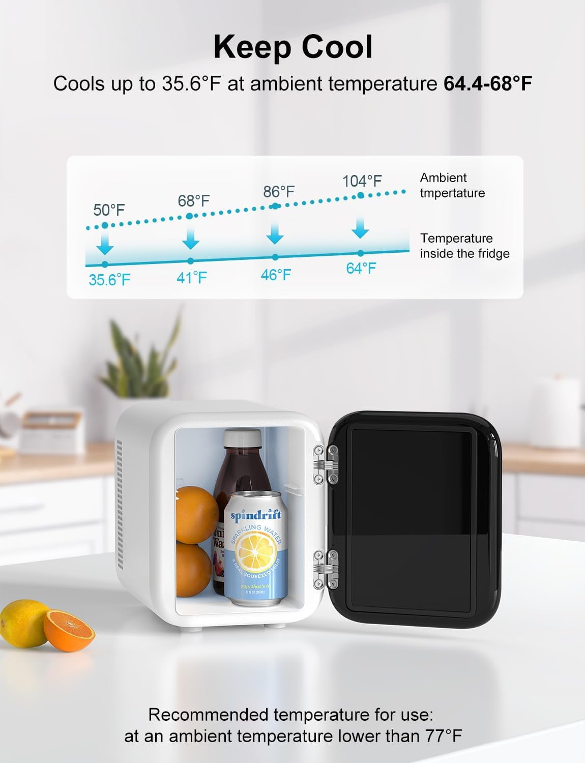 Fridge, 4L Portable Skincare Refrigerator with Cooling & Heating,  Power for Home, Car, Dorm, Office