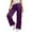 Purple, variant on Satin Pants For Women Silk Wide Leg Pants Low Waist Baggy Pants Lounge Bottoms