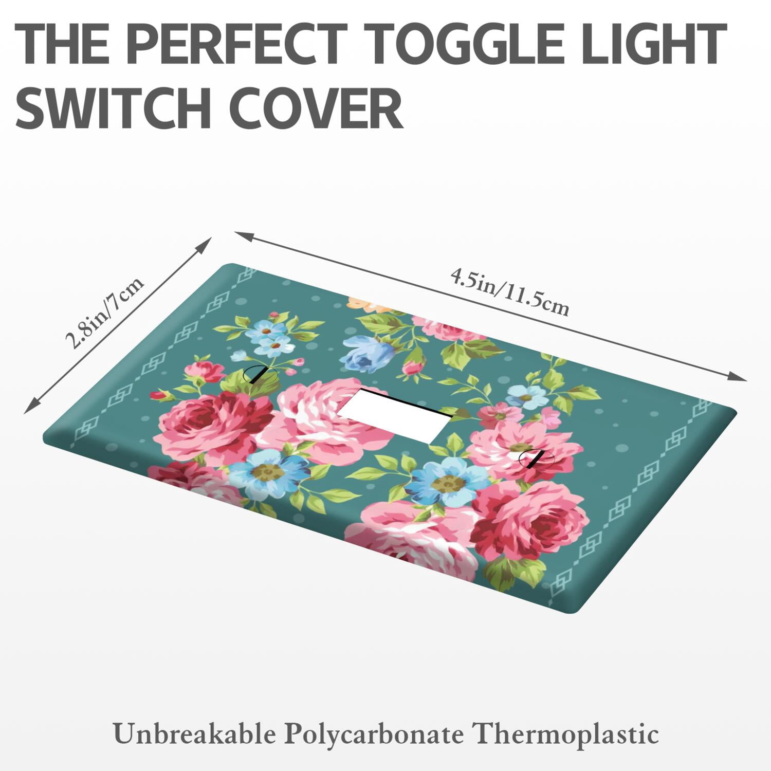Decorator Switch or Receptacle Pioneer Floral Outlet Wall Plate,Size 1-Gang 2.8" x 4.5”, Polycarbonate Thermoplastic Electrical Switchplate Home Decor for Kitchen Living Room Bedroom Decorate