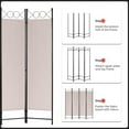 thumbnail image 7 of FDW 4 Panel Room Divider 6 ft Steel for Home Office Bedroom, Tan, 7 of 7